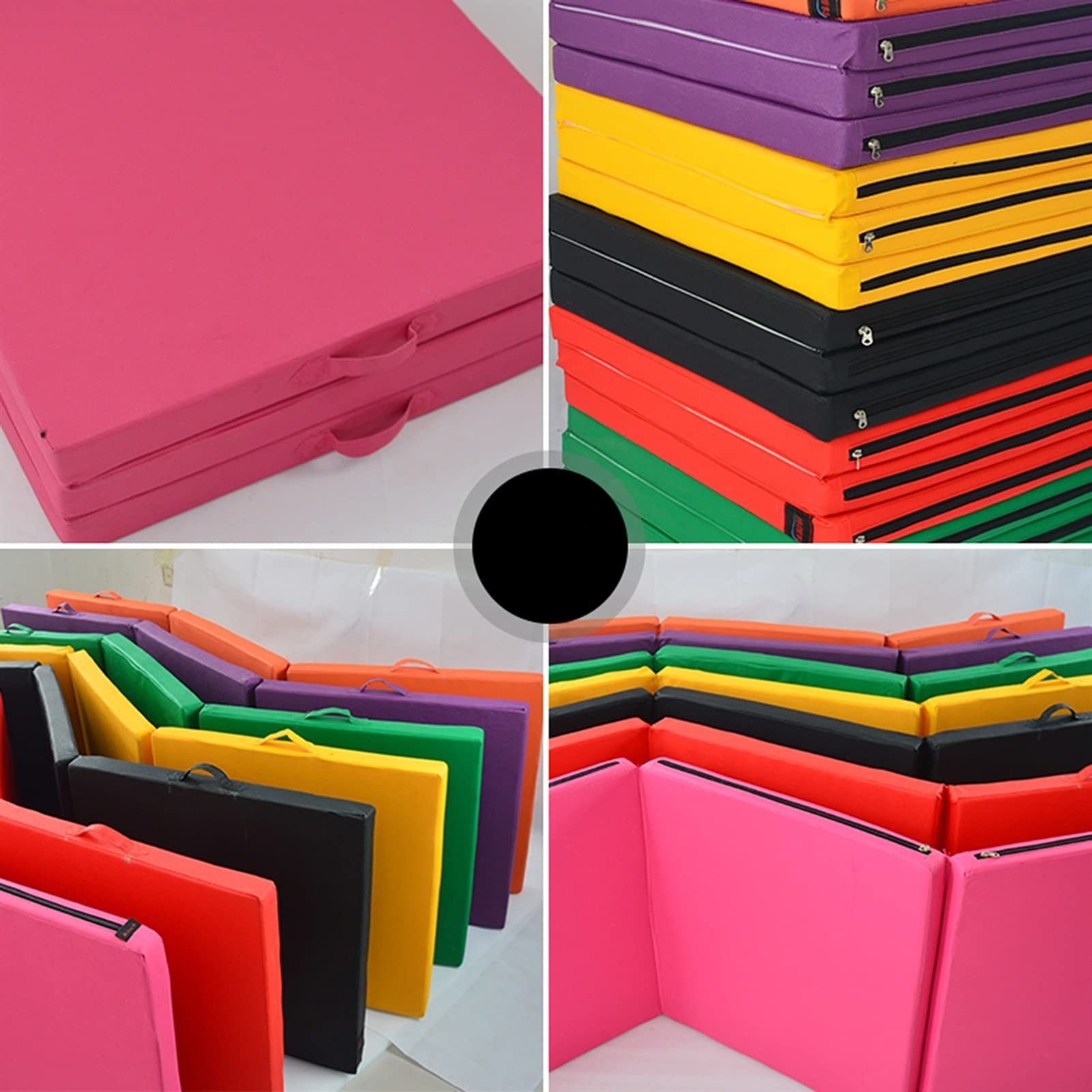 Tappetino Pieghevole Ginnastica Home Palestra Gymnastics Tumbling Tappetino, Tappetino da Esercizio Pieghevole Portatile, Facile da trasportare con Maniglia, 180x60x5cm (Size : 180x60x5cm)