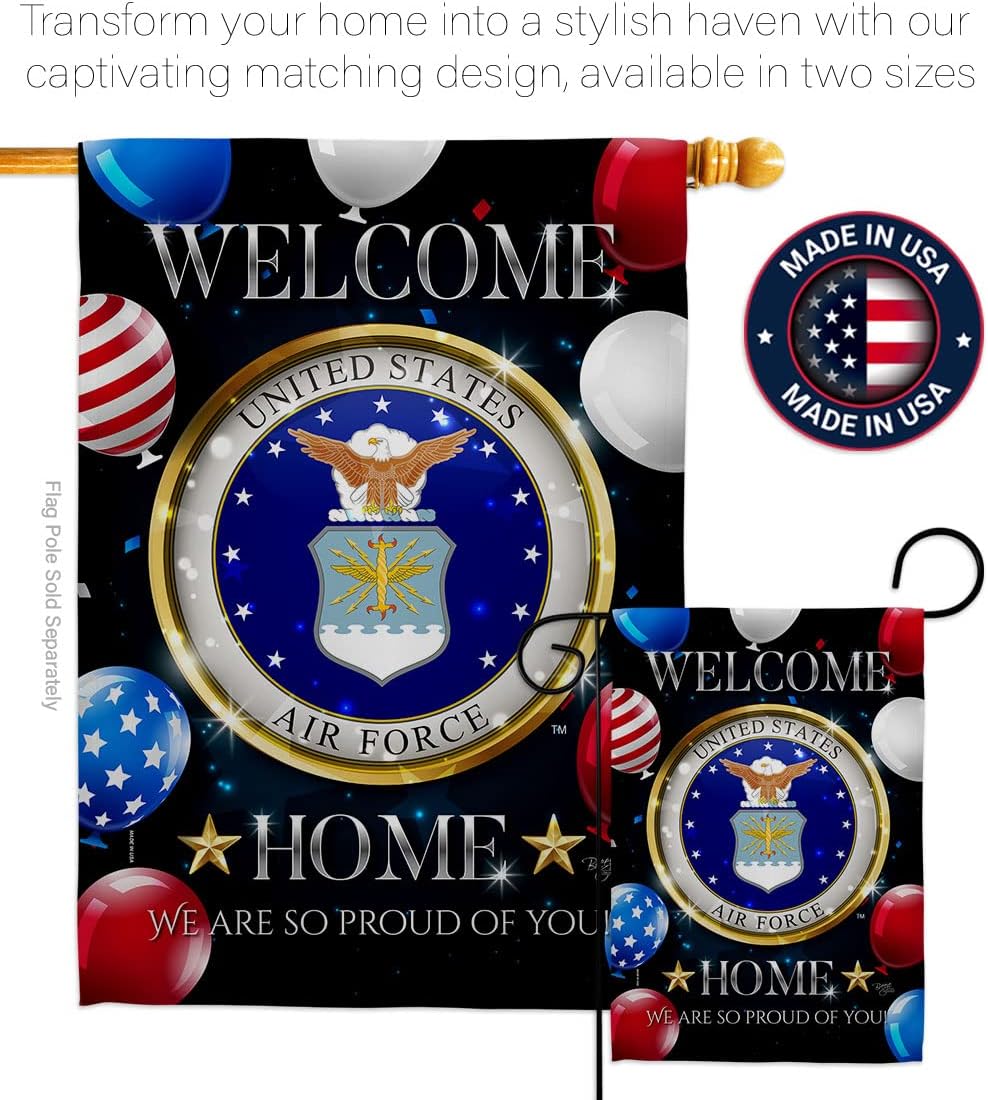 Welcome Home Air Force Garden Flag - Armed Forces USAF United State American Military Veteran Retire Official - House Decoration Banner Small Yard Gift Double-Sided Made in USA 13 X 18.5 - Image 4