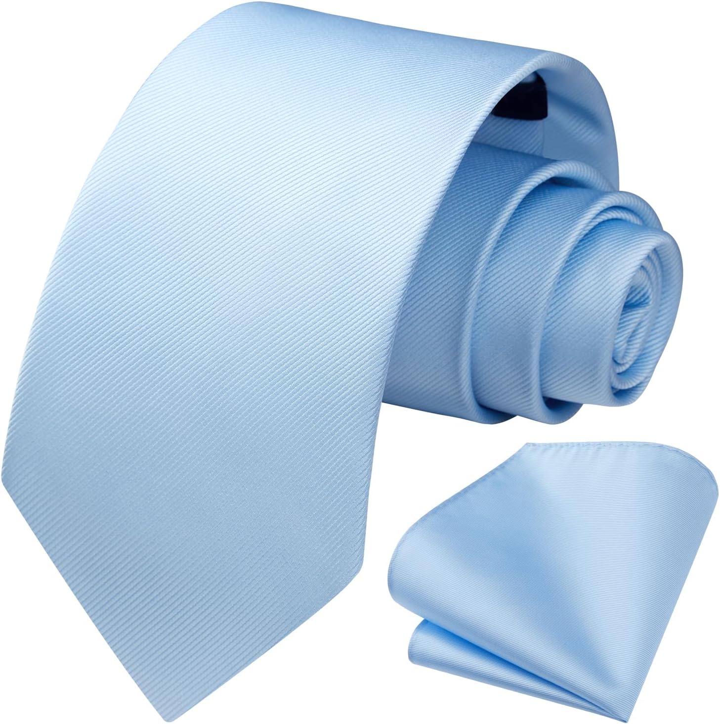 HISDERN Mens Ties Solid Color Ties for Men Formal Necktie with Pocket Square Set Satin Silk Neck Tie Handkerchiefs Set - Image 6