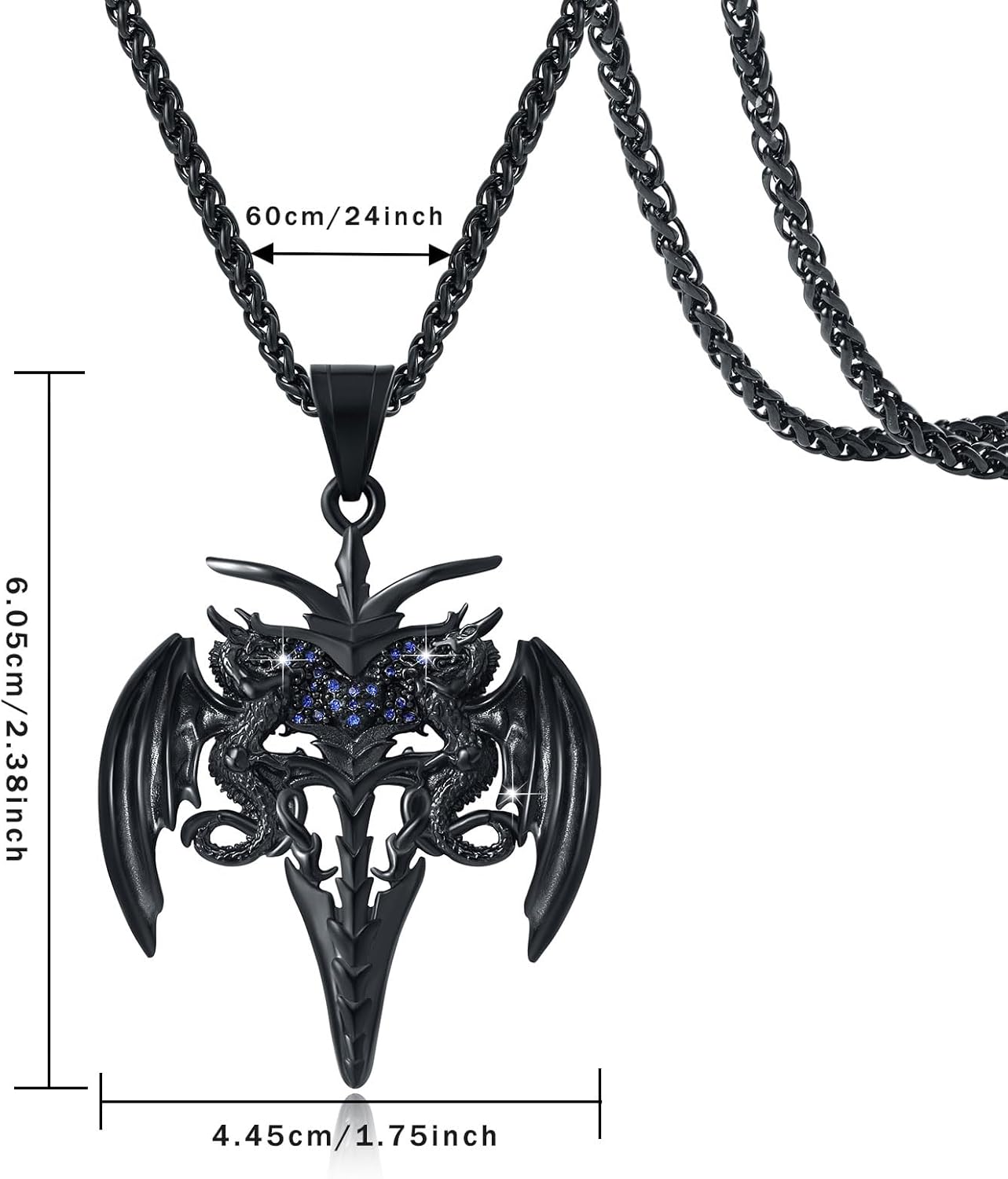 YAMI Angle Wings Necklace for Men, Guardian Angel/Dragon/Crow/Octopus Pendant Anime Necklace,316 stainless steel cast necklace - Image 6