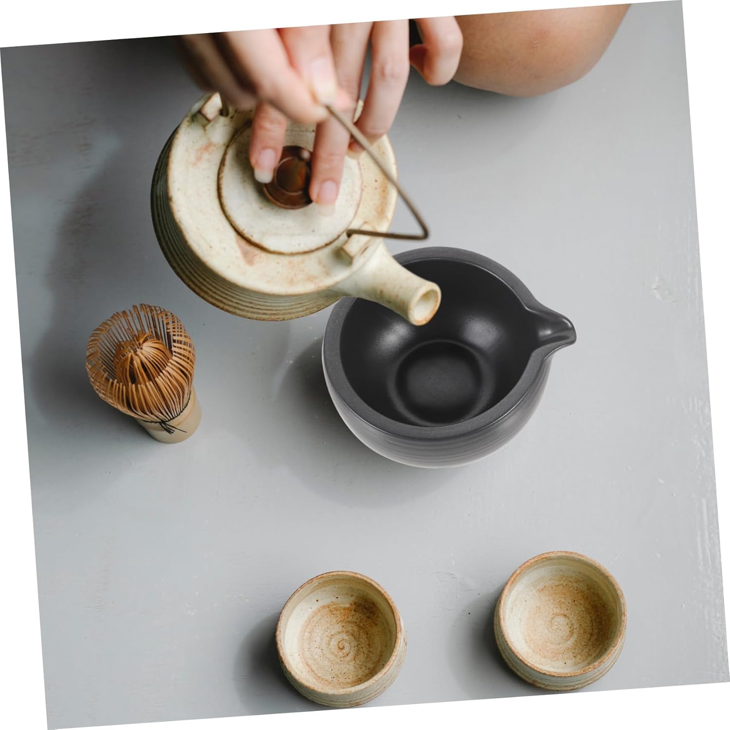 Japanese Matcha Bowl Spout Ceramic Tea Bowl for Tea Ceremony Easy to Use