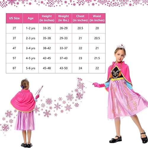 Miniatura 4 de Lumiparty Disfraz de princesa de Halloween para niñas, color rosa, ideal para Navidad, cumpleaños, juegos de rol y cosplay (tamaño niña)
