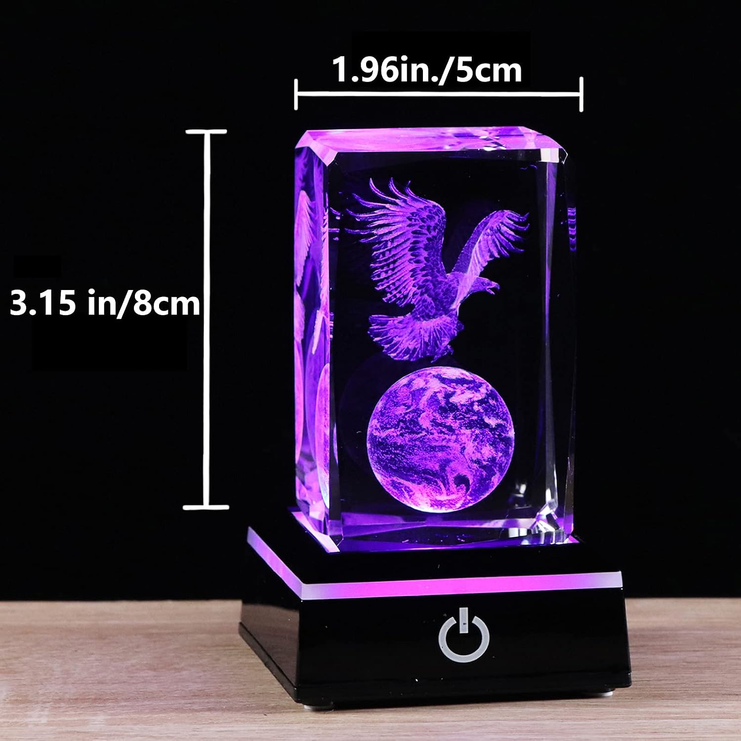 Qianwei 3D Crystals Eagle Gifts Decor Glass Figurine Eagle Stuff for Room Birthday Christmas Gifts for Best Friend Lovers Keepsake Paperweight image 2