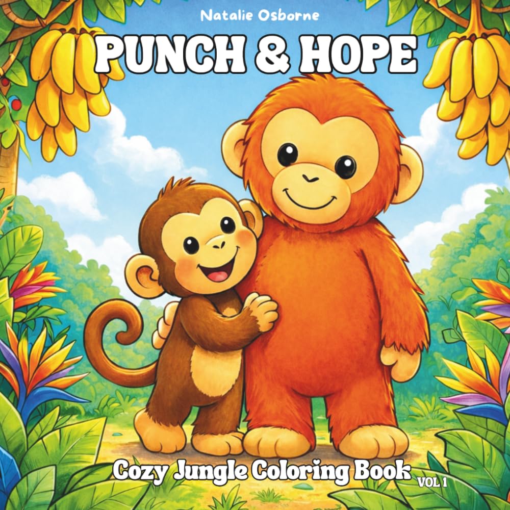 PUNCH & HOPE: Cozy Jungle Coloring Book