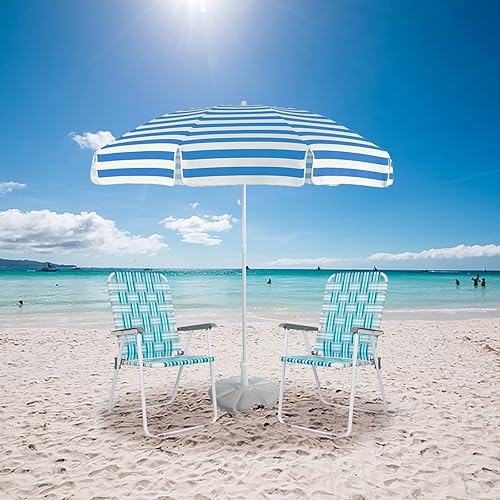 Miniatura 8 de VINGLI Juego de 2 sillas plegables de malla para patio, playa, al aire libre, portátil, para patio, jardín (verde oscuro, clásico)