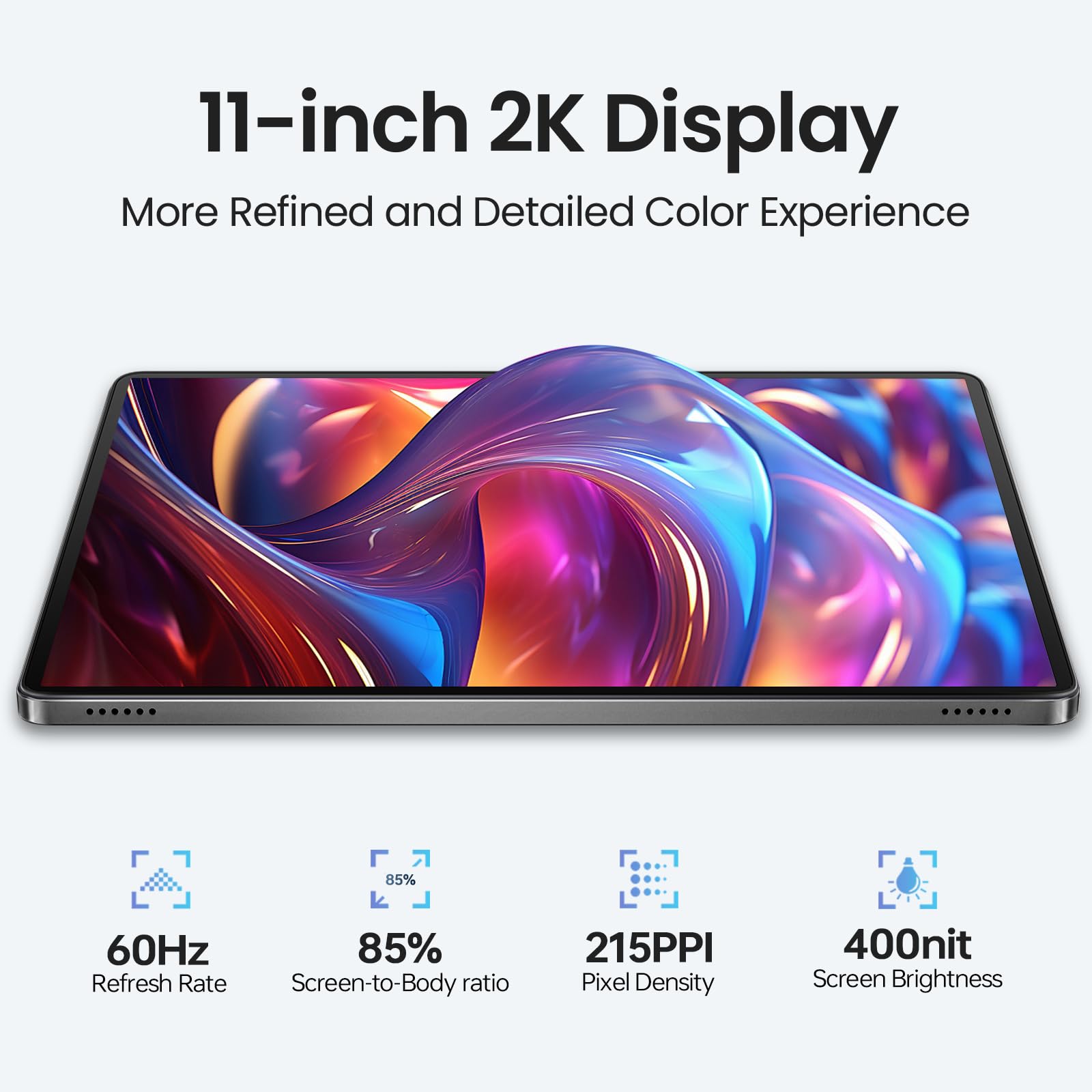 OUKITEL OT12 Tablet 11 Pollici, 16GB+256GB Tablet Android 14, 4G LTE +5G WiFi Tablet con Sim, 8000mAh Tablet Gaming, 13+5MP Tablet con Penna, Tablet 4G, OTG,GPS/OTG/Widevine L1-Tablet 2024, Grigio