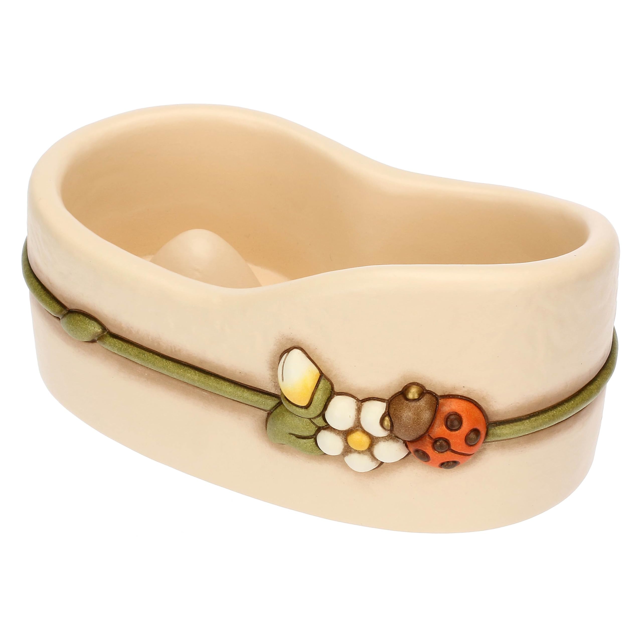 THUN - Portabicchieri doppio - ceramica - Collezione Country Bloom - 18,5X11,8X9 cm