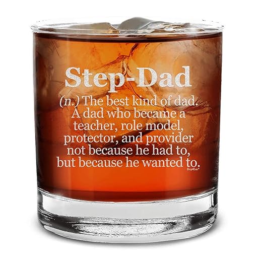 shop4ever Step-Dad Definition Engraved Whiskey Glass Father's Day Gift for Stepdad 11 oz.