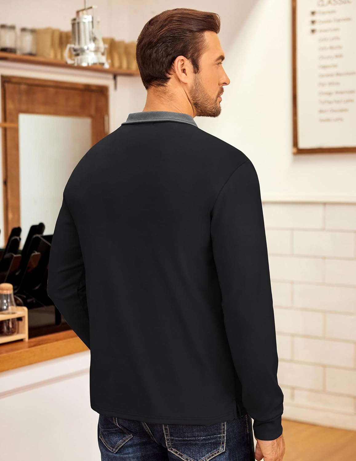 COOFANDY Men's Fleece Quarter Zip Pullover Long Sleeve Mock Neck Sweatshirt - Image 5