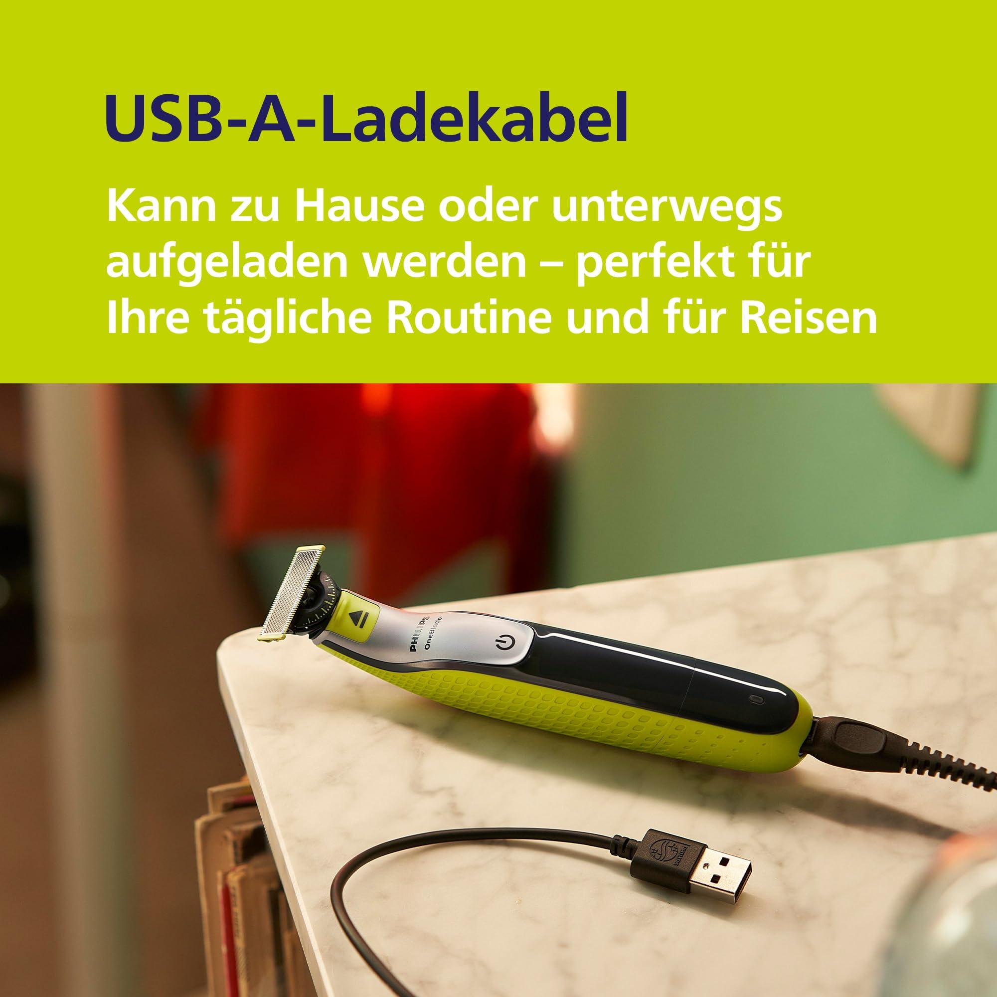 PHILIPS OneBlade 360 Face & Body elektrischer Rasierer Trimmer Bodygroomer 3x 360 Klingen 4x Trimmaufsätze 2x Körperaufsätze Nass- Trockenrasur QP2834/31