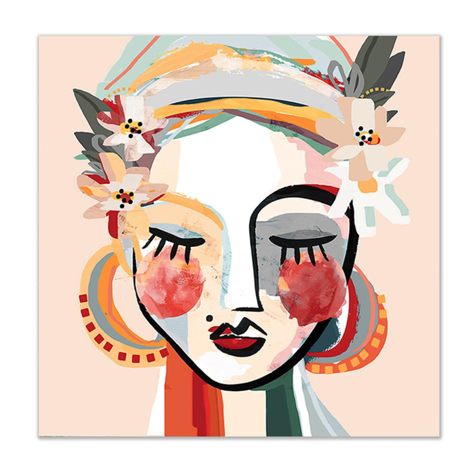 Guying Art Girls Frameless Abstract Modern Canvas Paintings Portrait Posters And Prints Quadros Wall Pictures For Living Room Wall Decoration 60X60cm(24X24in)