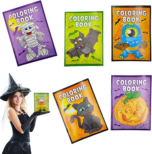 Miniatura 7 de The Dreidel Company Libros para colorear de Halloween, recuerdos de fiesta para niños, regalos de Halloween para dulce o truco, rellenos de bolsas