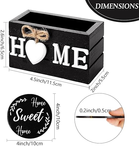 Miniatura 2 de Regalos de inauguración de la casa para decoración del hogar, posavasos de madera con corazón para bebidas, juego de 6 posavasos de granja con