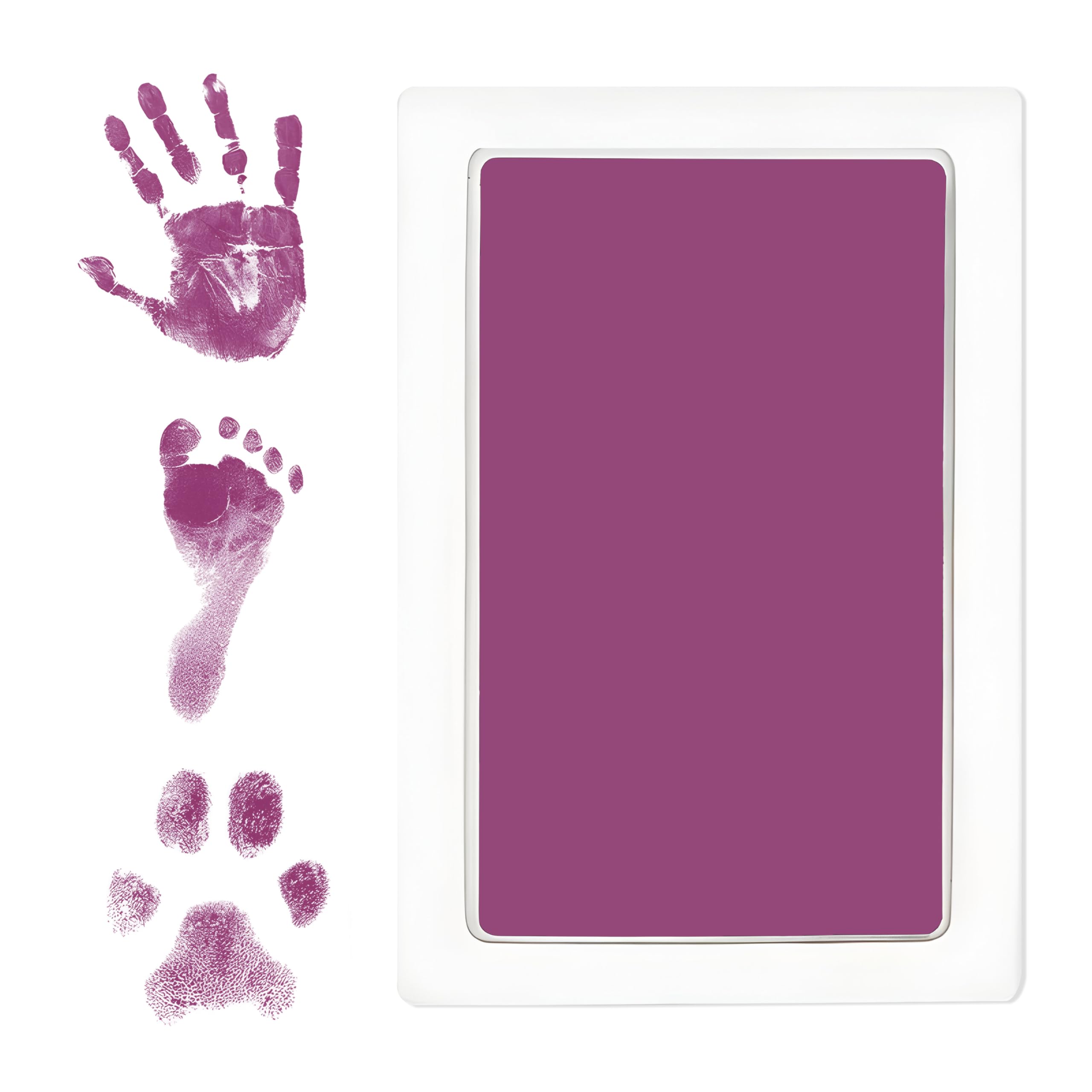 Bembika Baby Finger Print and Footprint Kit inkpad for Kids, InkPad for Baby's Hand and Foot Impression Safe and Non Toxic Ink Pad for Baby Foot Prints and Handprints-(Purple)