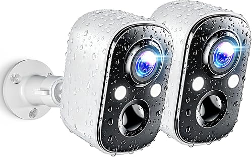 Techage Cámaras de seguridad inalámbricas para exteriores, cámaras alimentadas por batería 2K para seguridad en el hogar con detección de movimiento