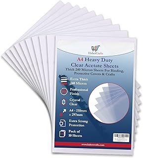 Acetate Sheets Clear Heavy Duty Acetate Sheet 240 Micron Extra Thick Pla...