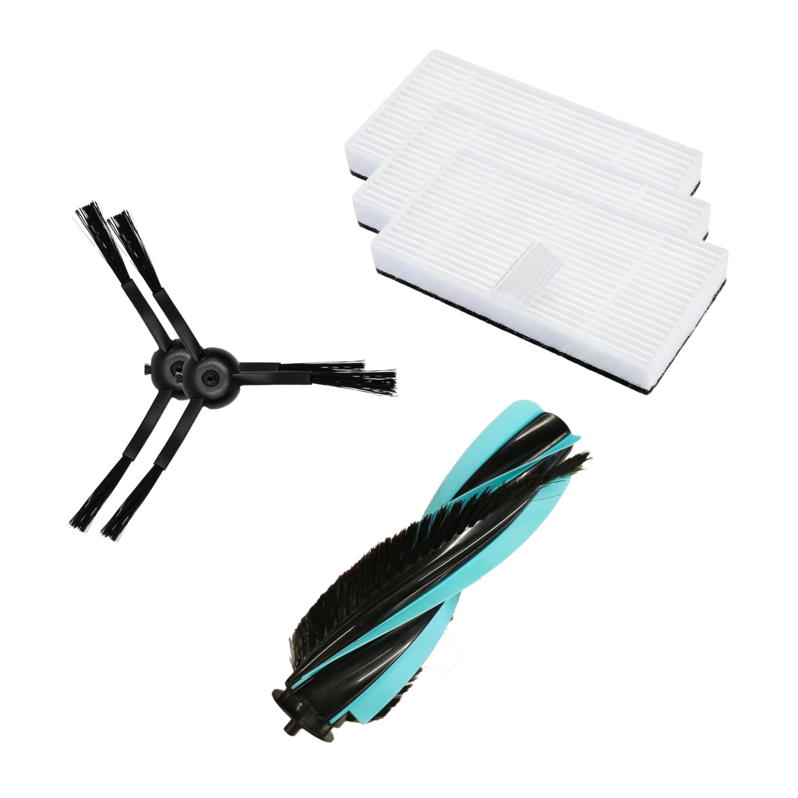Cecotec Replacement Accessories Kit for Conga X70. Includes Hairless Anti-Tangle Brush, 2 Side Brushes and 3 High Efficiency Filters for Maintenance and Extend the Service Life