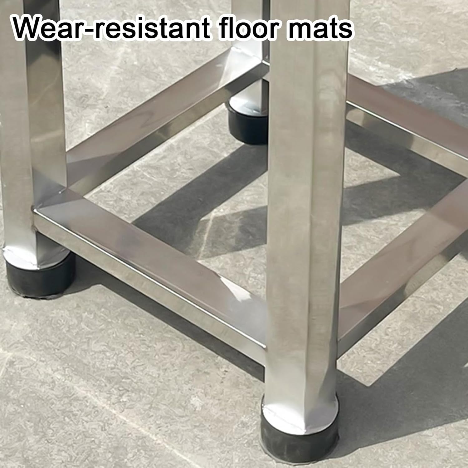 Stainless Steel Work Table with Cutting Board 201 Water Proof and Rustproof Commercial Workbench with 8cm Thick PE Raised Edge Design Non-Slip Foot Pads