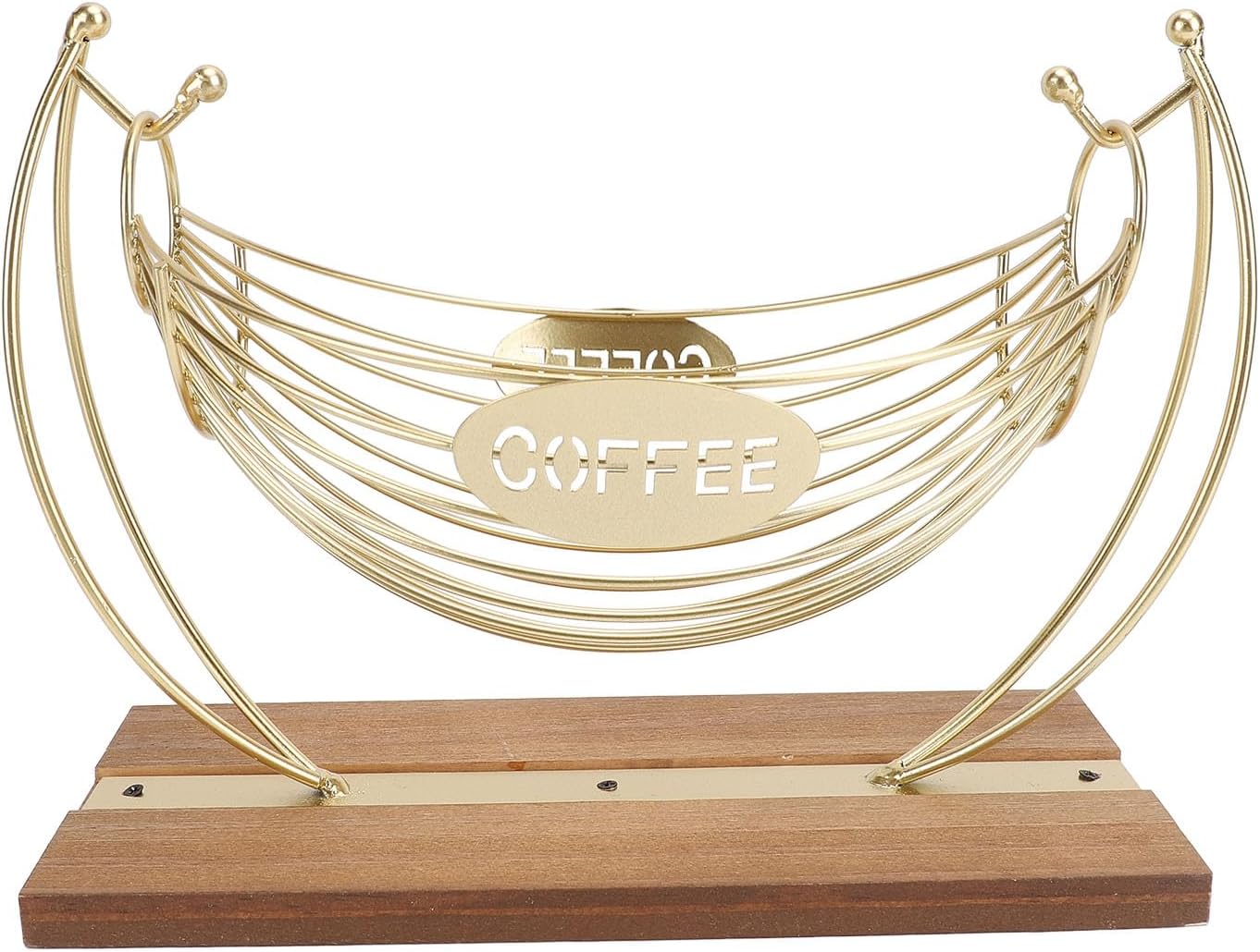 C Pod Holder Iron Hammock C Basket, C Pod with Wood Base, Stylish Bar Countertop for, Holds 18 52mm Size