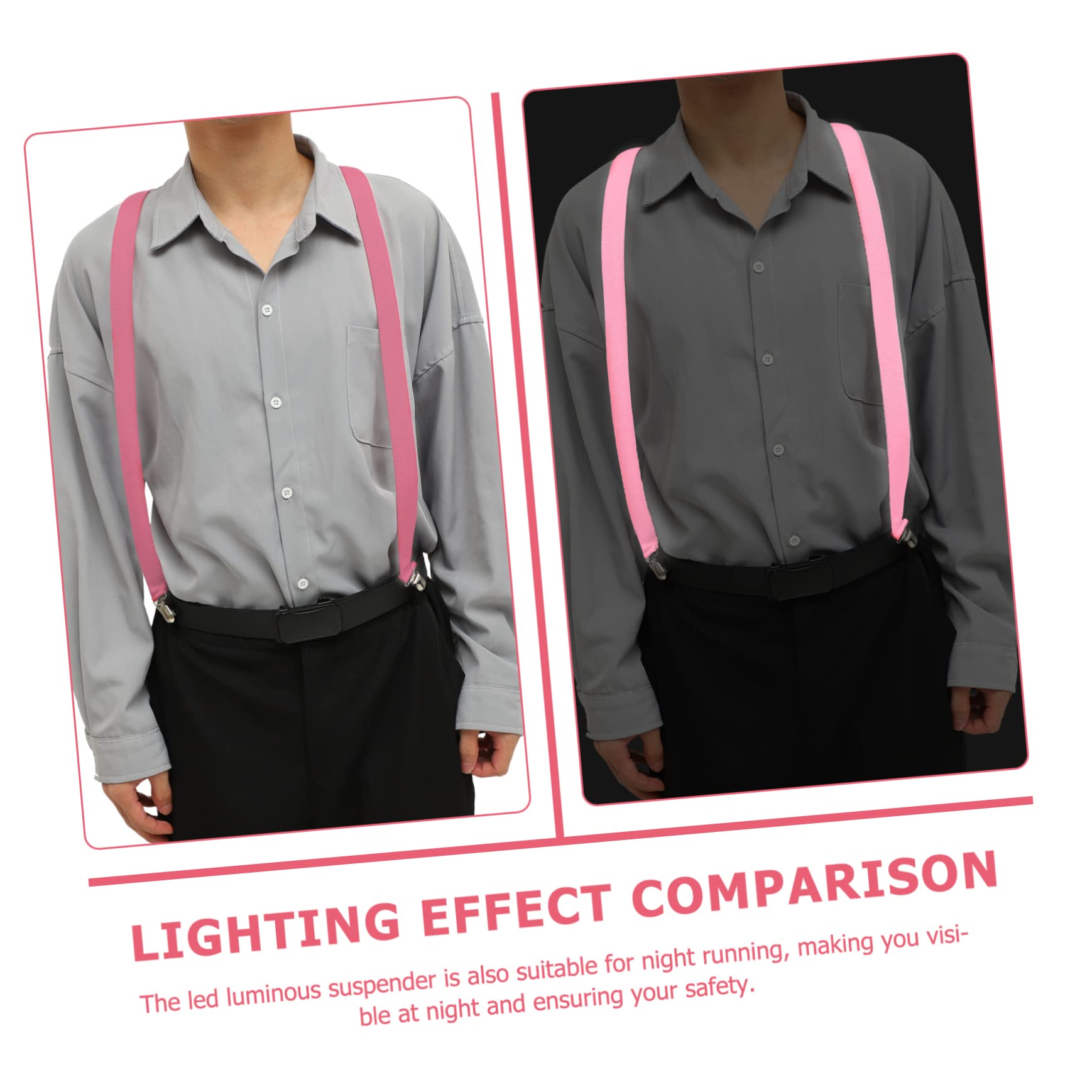 VALICLUD 3 Pièces Sangle lumineuse bretelles en forme de Y bretelle brillante élégante suspendre pantalons pour hommes porte-jarretelles pour la musique bretelle de pantalon de mode LED