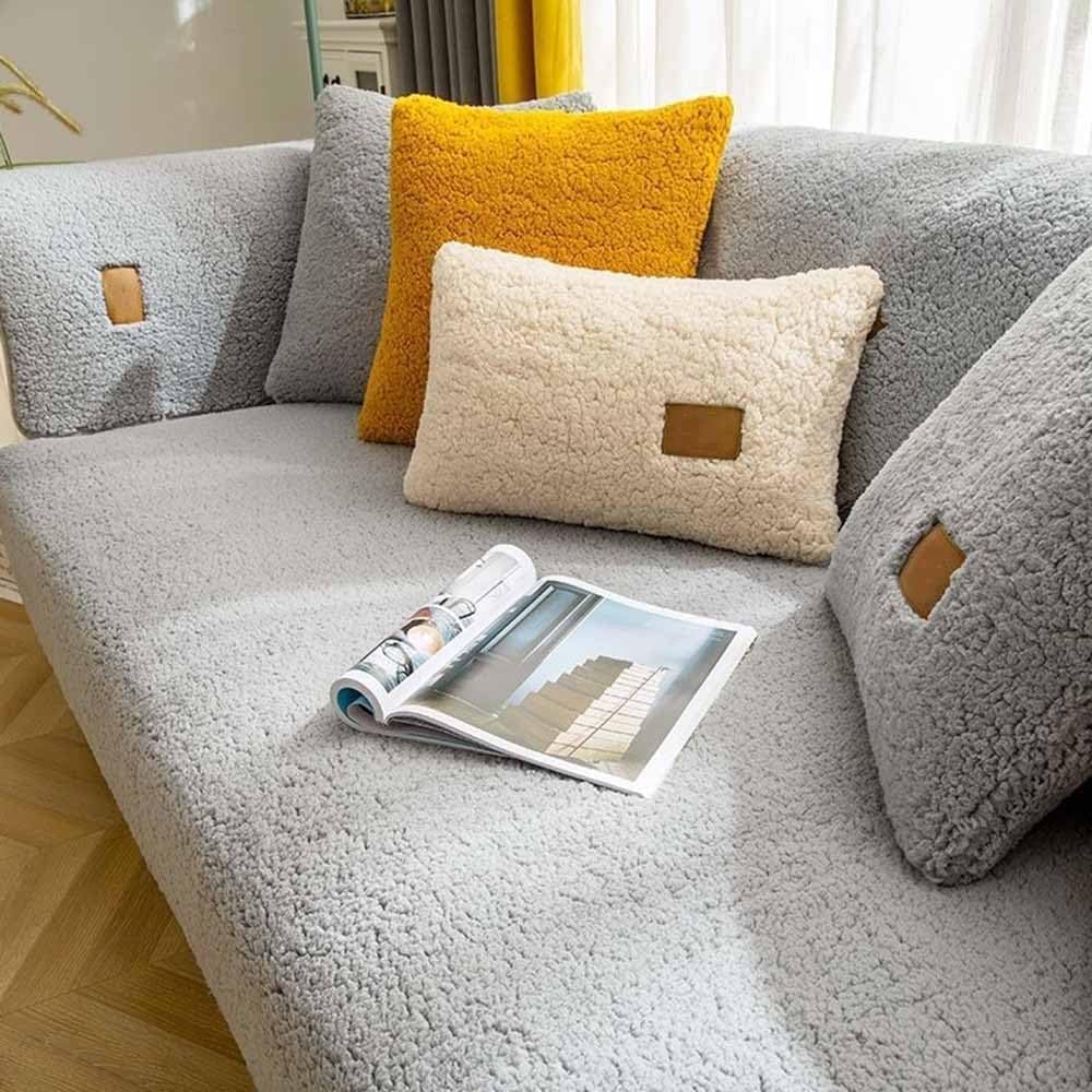 Couch Covers Sectional L Shape Sofa Cover Pure Color Dutch Velvet Couch Cover 3 2 4 1 Seater Nordic Modern Sofa Slipcover Quilted Non-Slip Furniture Protector(E,70x150cm)