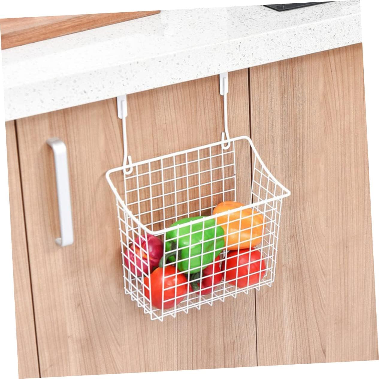 PRETYZOOM 2pcs Hanging Storage Baskets Wire Basket Wall Hanging Closet Storage Iron Home Organization Fruit