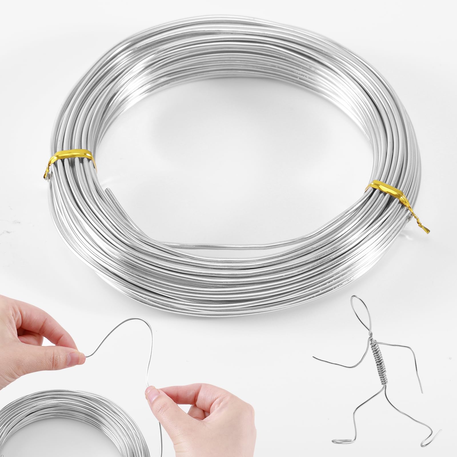 Metal Crafting Aluminum Wire,3MM Armature Wires 9 Gauge Wire for Modelling DIY Making Jewelry Making(3MM 10M)