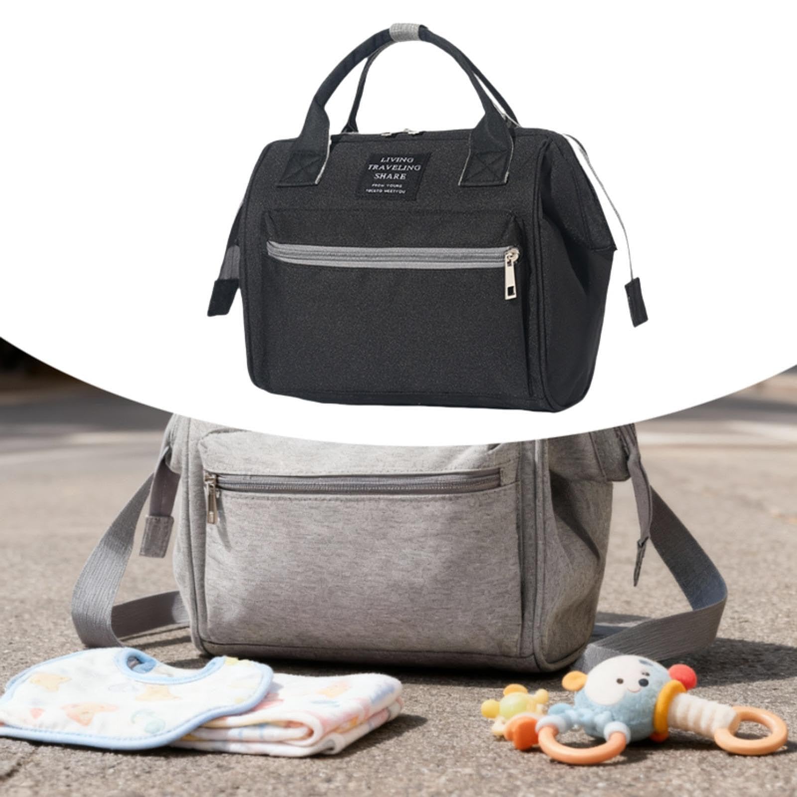 perfeclan Bolsa de pañales para mamá, portátil, Ligera, organizadora, versátil y Elegante, Oscuro