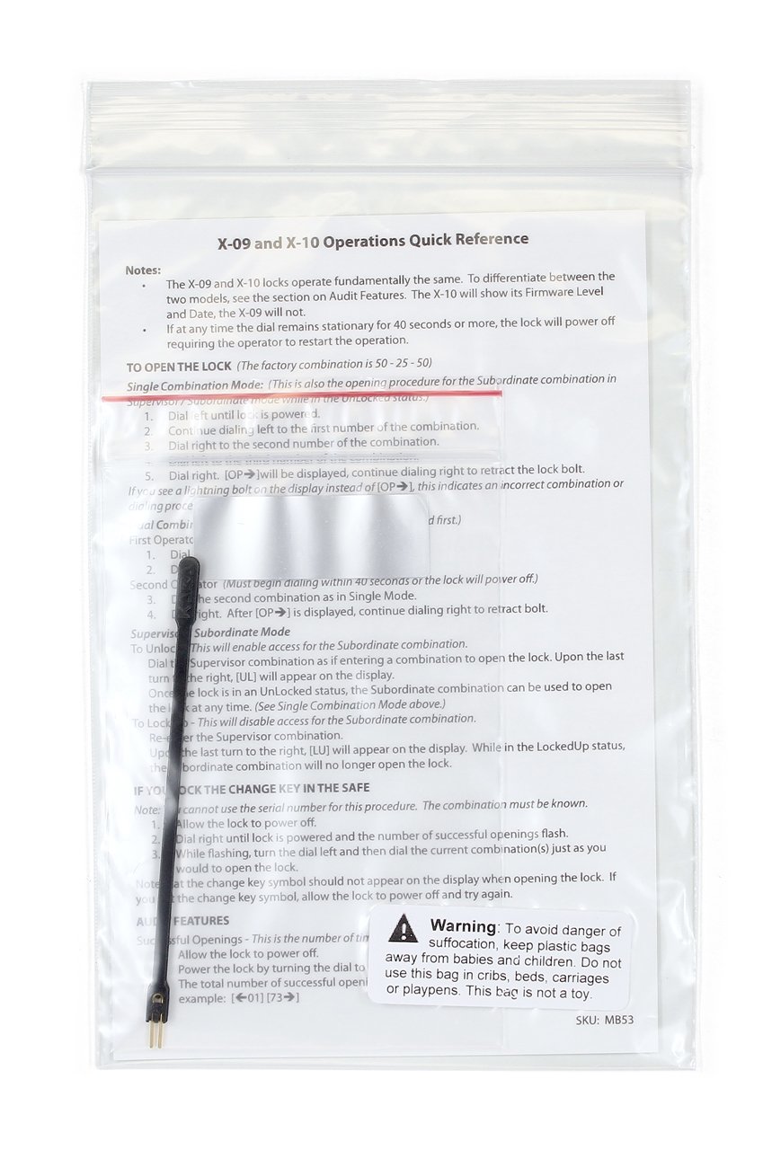 Amazon.com: X-09 / X-10 Safe Lock Change Key and Quick Reference