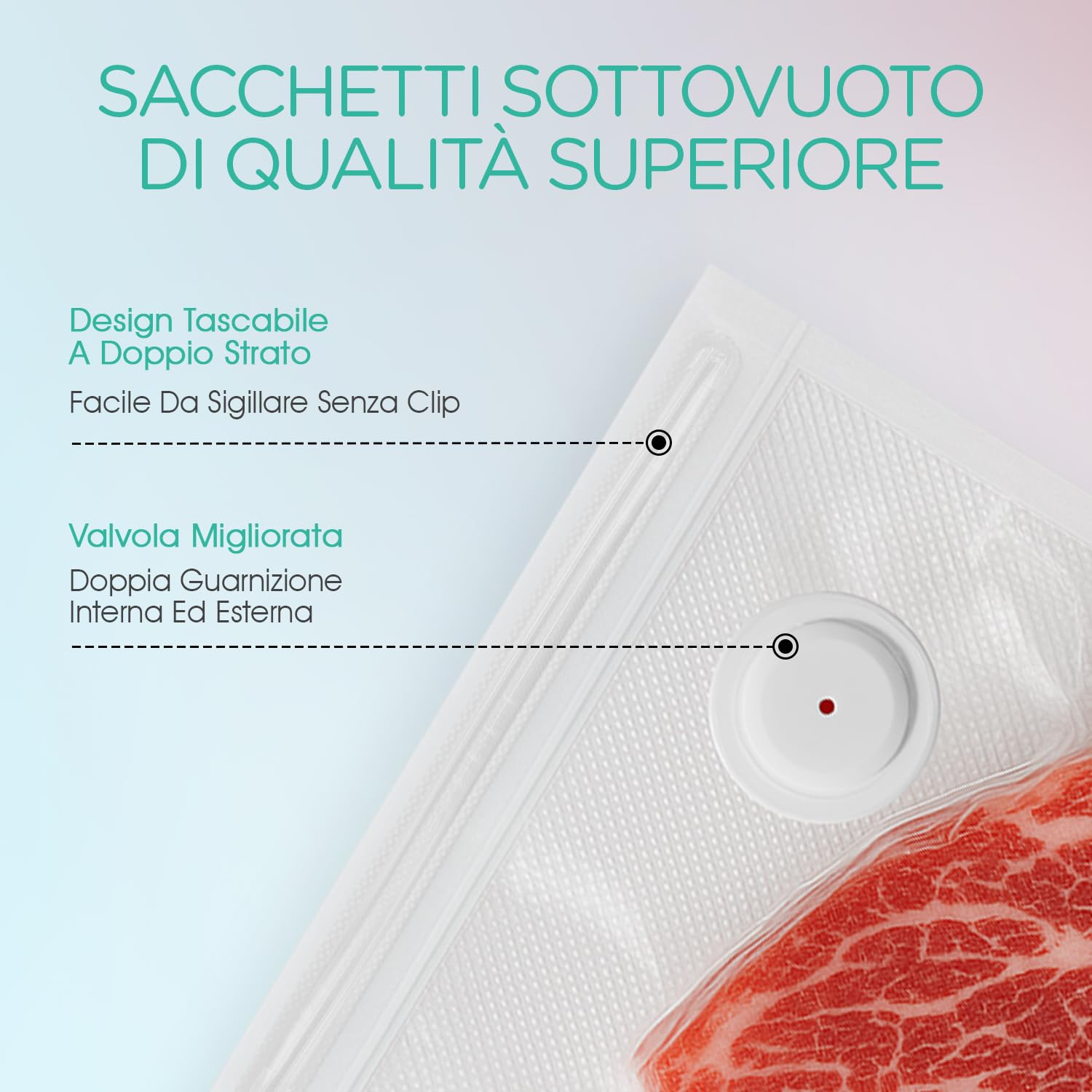 VOYOR Macchina Sottovuoto Alimenti Portatile Utilizzato per la Conservazione Degli Alimenti Palmare Macchina Sottovuoto con 5 Sacchetti Sottovuoto Potenziati Pompa Sottovuoto Alimenti VS500 (Bianco)