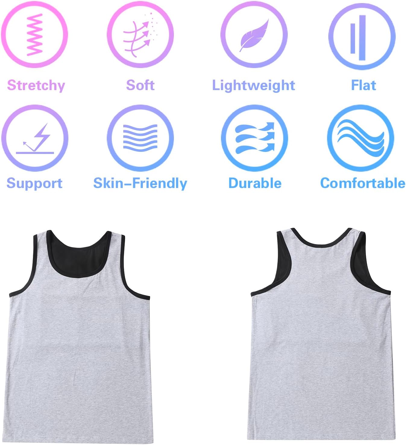 JARAZIN Tomboy Transgender Lesbian FTM Cotton Long Elastic band Built-in Chest Binder - Image 5