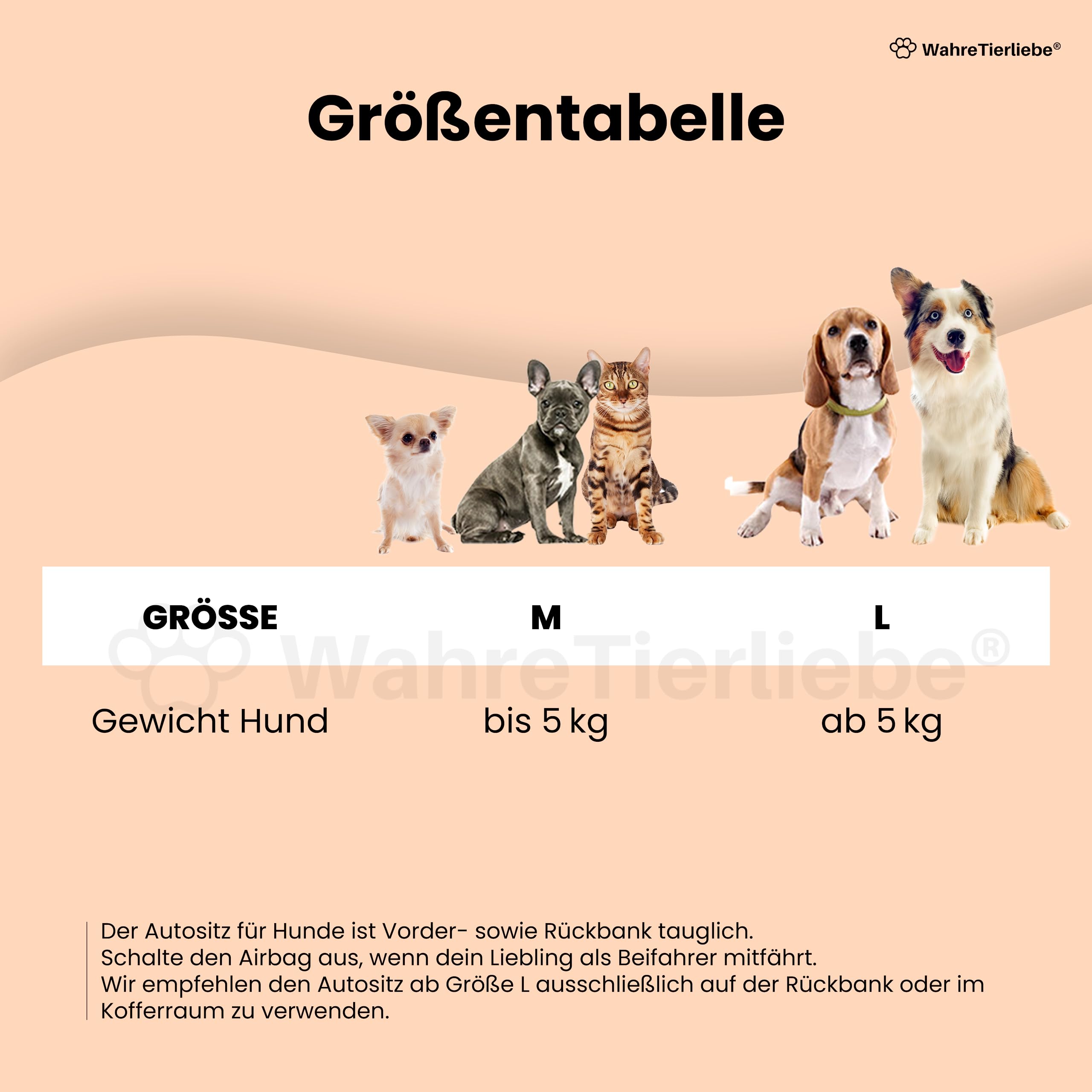 Wahre Tierliebe® Ersatzbezug mit Gurt für WahreTierliebe Autositz I Verlängere die Lebensdauer deines Autositzes I Hygienischer Hundesitz Auto, Wahre tierliebe autositz Hund
