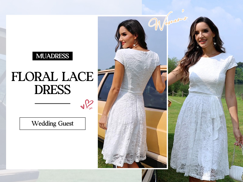 slim fit dress slacks Elegant Black Short Sleeve Midi Lace Cocktail Dress - 5XL main image 1