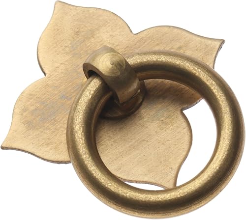 1 anillo de puerta de latón para muebles de 1.89 x 1.69 pulgadas con tornillos, latón antiguo