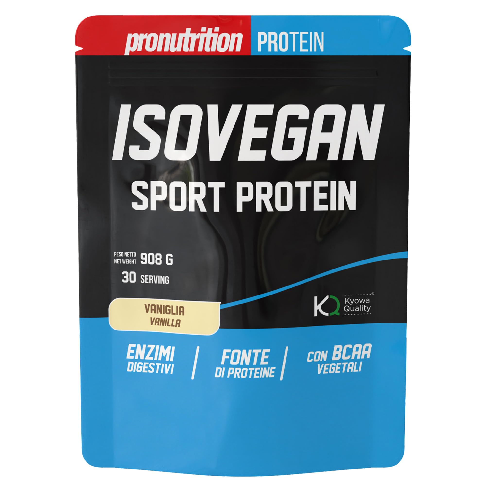 Pronutrition Iso Vegan Sport Protein – Blend Vegetale Isolato con BCAA 4 1 1 ed Enzimi Digestivi per Recupero Muscolare – Gusto Vaniglia