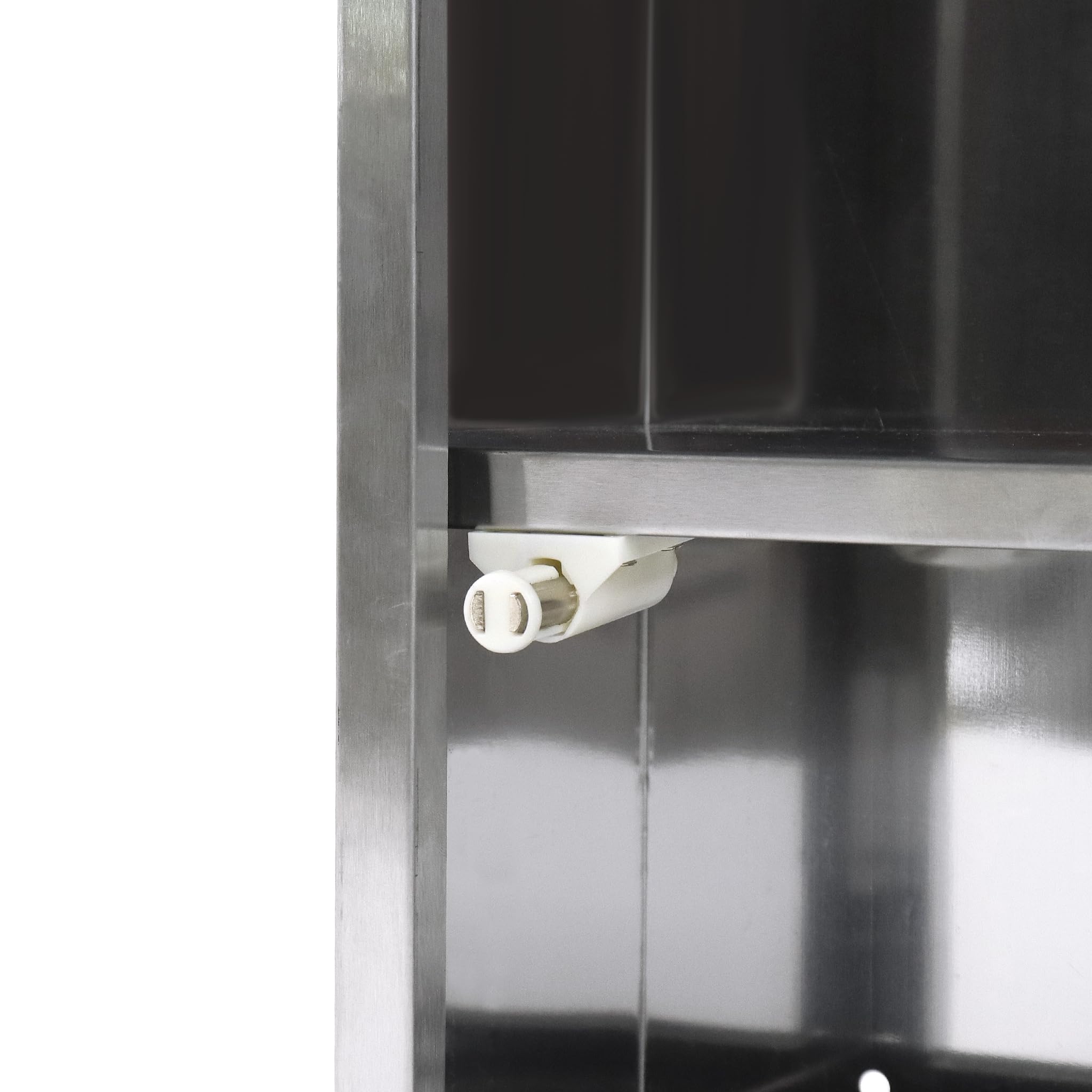 YUENFONG Armario de Medicinas Botiquín de Acero Inoxidable con 2 Estantes Cerradura Armario de Farmacia con Puerta de Cristal y Estante Botiquín de Medicamentos Médico, 30 x 12 x 30 cm Plateado