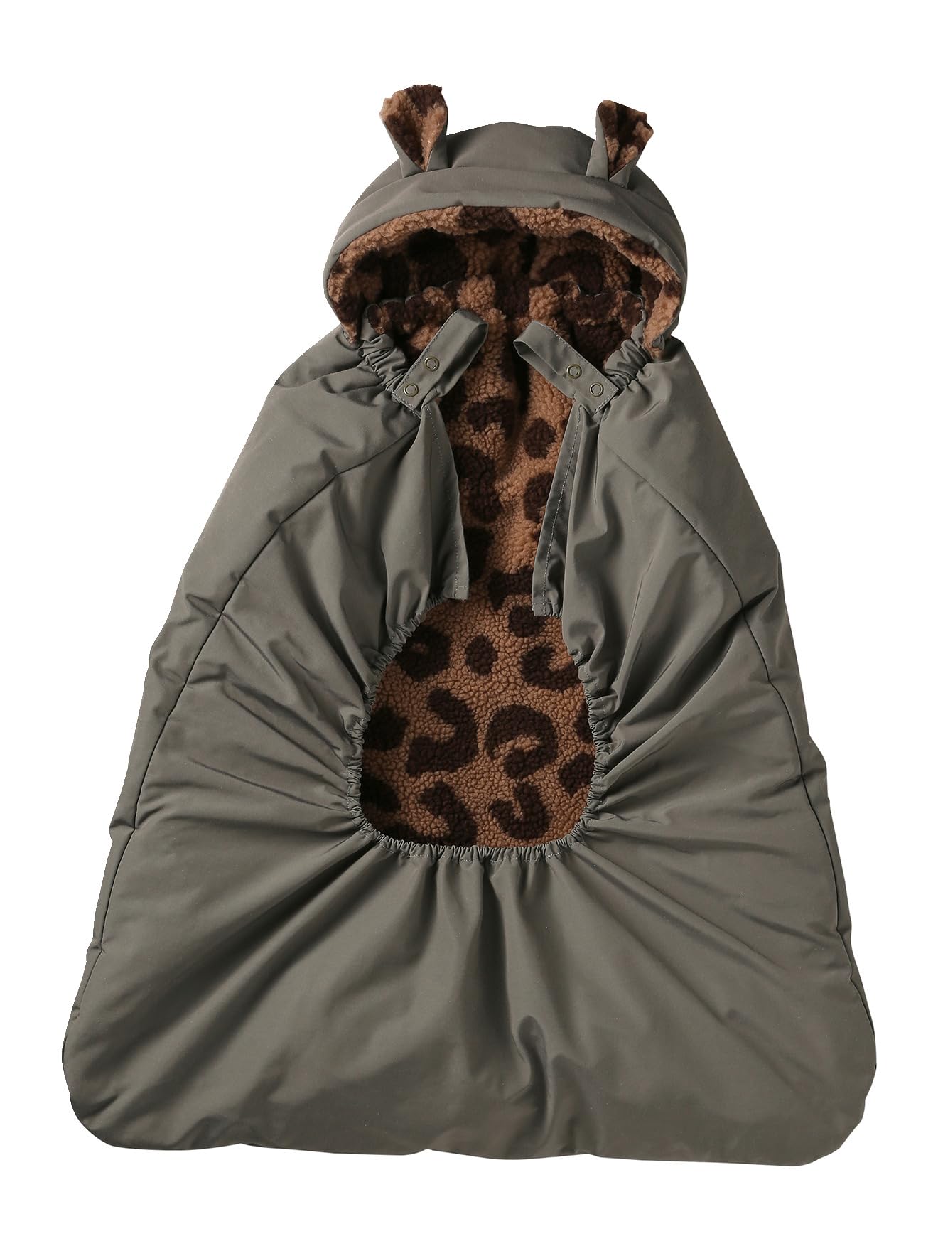 VERTBAUDET Housse Porte Bébé Doudoune Imperméable à Capuche kaki TU