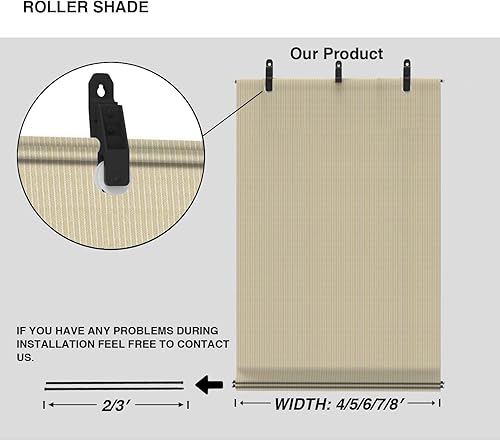 Miniatura 4 de ECOOPTS Persiana enrollable para exteriores, sombra enrollable para patio, porche, patio trasero, glorieta, balcón (5 pies de ancho x 6 pies de