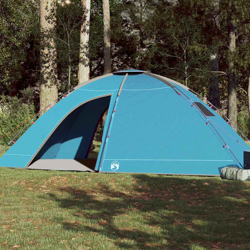 Tenda da Campeggio 8 Persone Grigio e Arancione