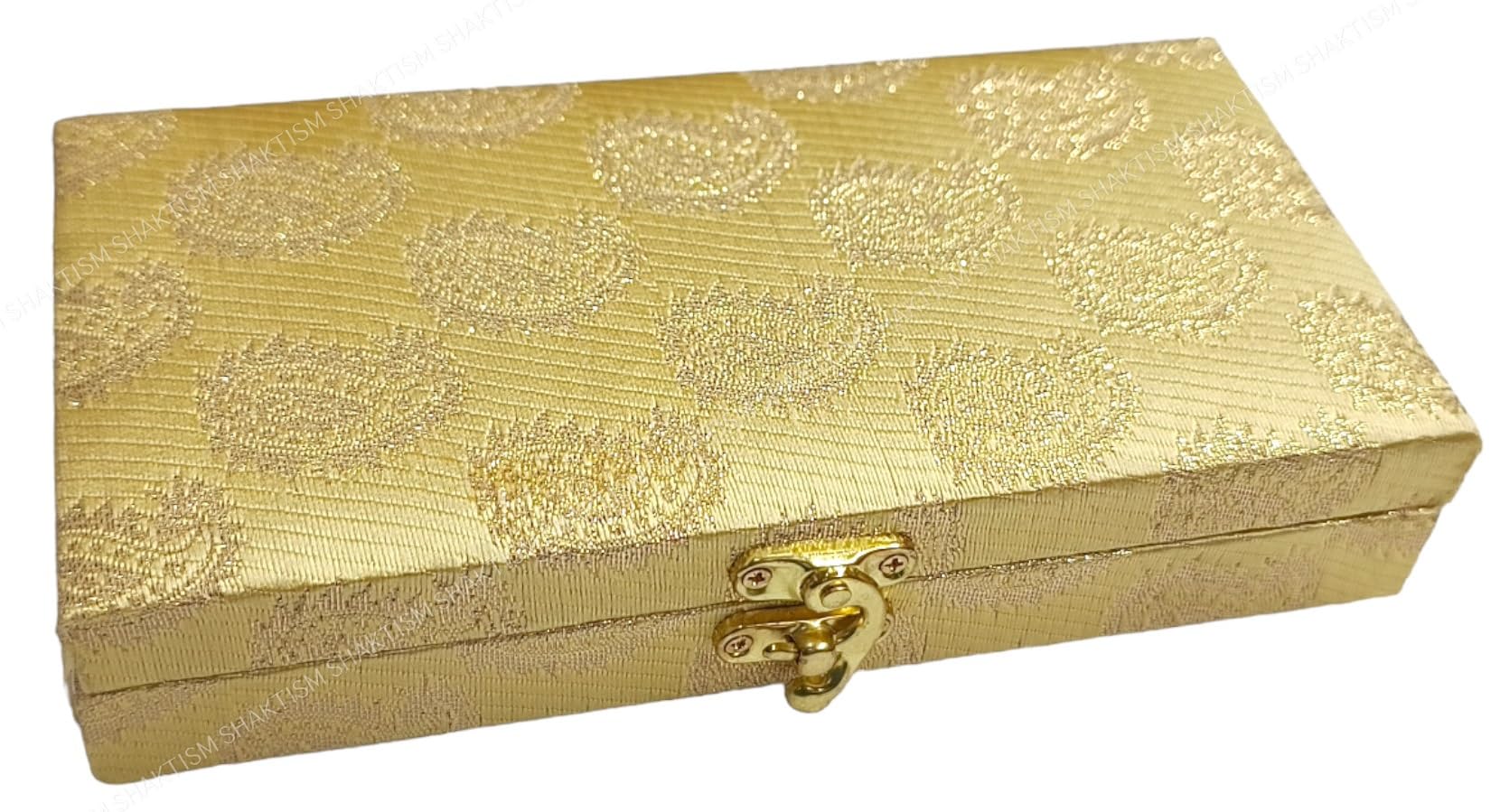 SHAKTISM Decorative and Attractive Box Cash Box, Shagun Box, Jewellery Box, Money Box Envelop Wedding, Gift Box, Bangel box Potli Design (Pack of 1Pc) (Golden)