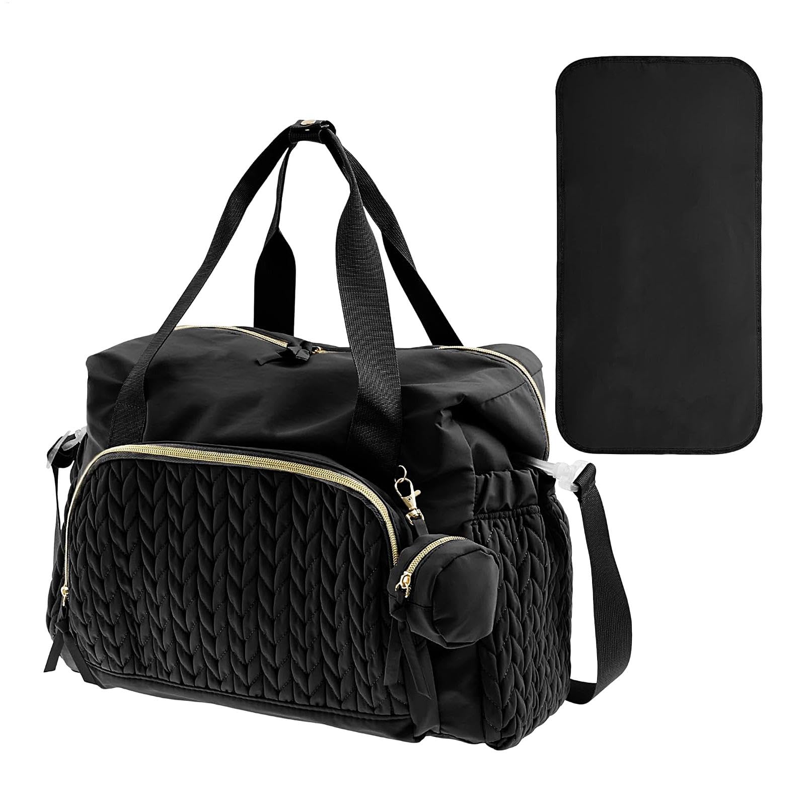 Borsa per pannolini, grande capacità, portaciuccio, molteplici scomparti, tessuto impermeabile, design spazioso, 45 x 23 x 30 cm, per uso domestico e in viaggio