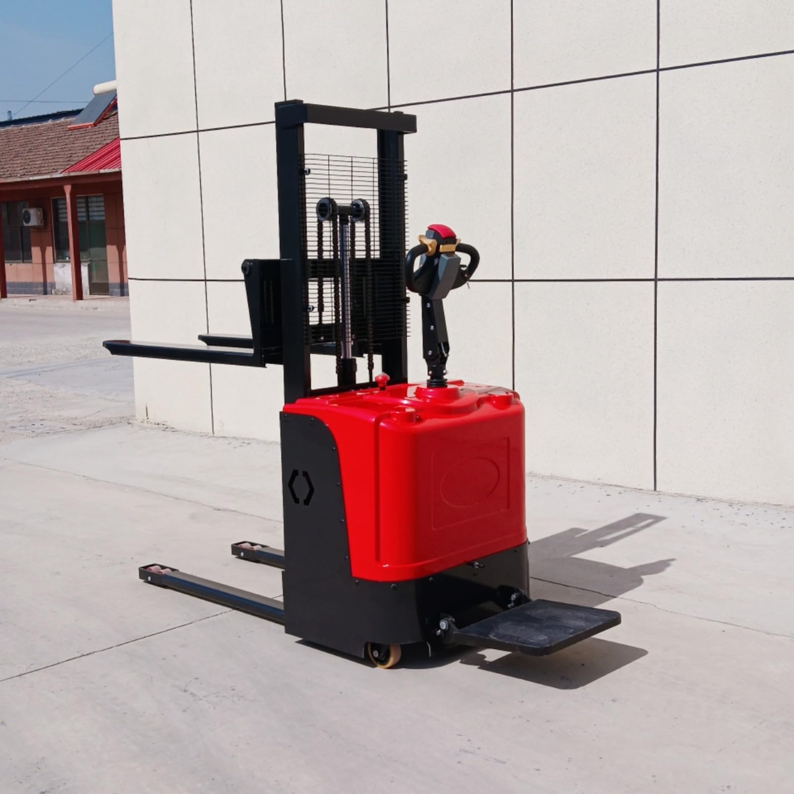 Apilador eléctrico para walkie de 1000 kg, 1500 kg, 3000 mm, altura de elevación, apilador de palés de empuje manual resistente para almacenamiento de fábrica y transporte de materiales industriales