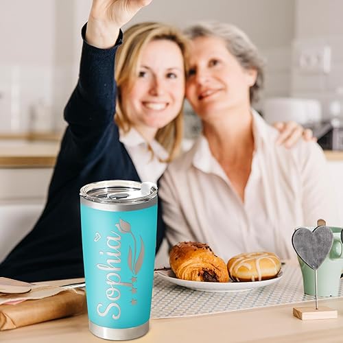 Miniatura 7 de Vaso personalizado con imágenes y nombre de texto, vaso aislado de doble pared personalizado, regalos personalizados para padres para mujeres,