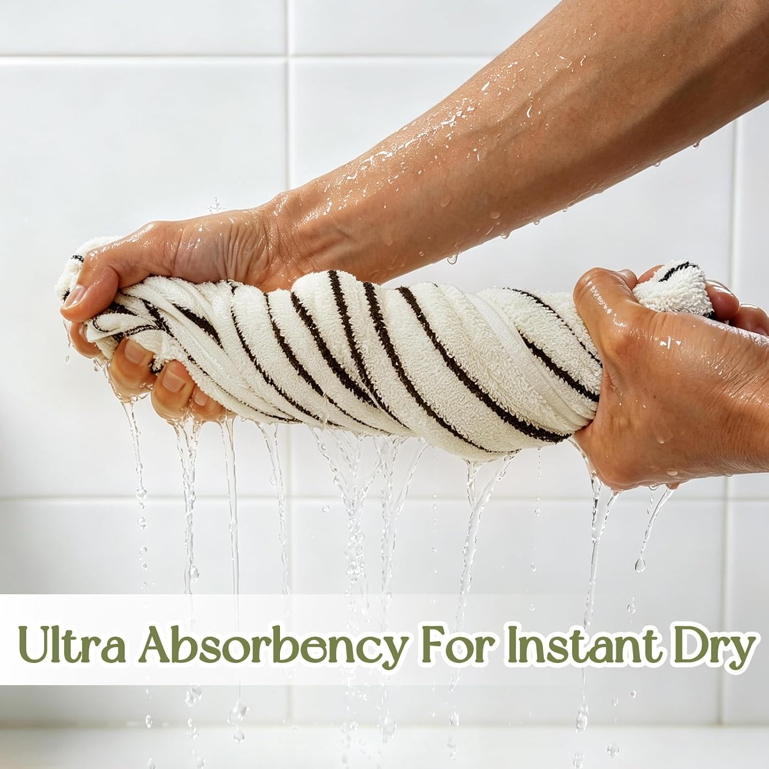 4 Pack Striped Hand Towels for Bathroom, 14"x 29" Kitchen Hand Towels image 3