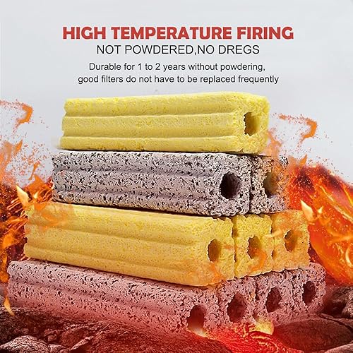 Miniatura 6 de NEZO Medios filtrantes grandes de 6 pulgadas de largo para acuario, 100 piezas de bloques de cerámica biológica gris de alta densidad para acuario,