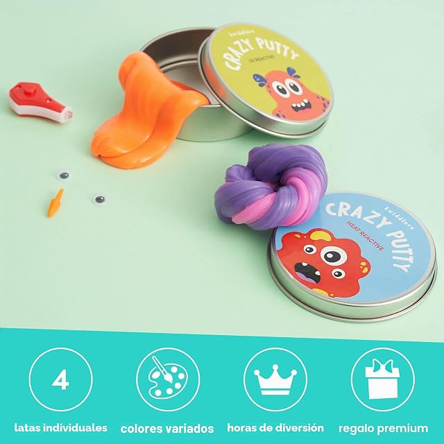 Foto 4 de 8 de Paquete de 4 Tarros Grandes de Slime Que Cambia de Color, reactiva al Calor y a los Rayos UV