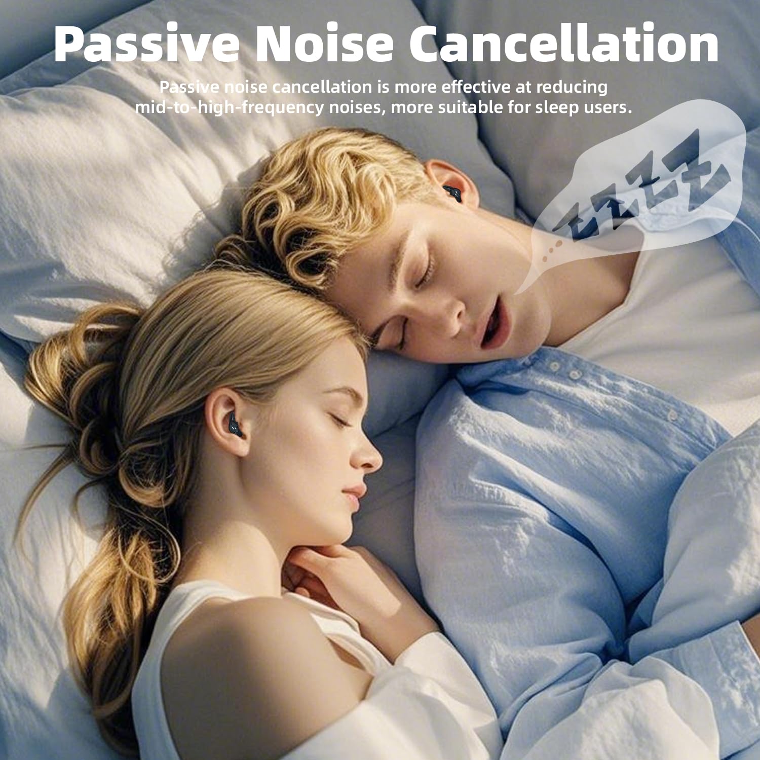 Mykindult Sleep Headphones, Wireless Sleep Earbuds for Side Sleepers, Mini Earbuds for Sleeping, Ultra-Thin Bluetooth 5.4 Headphones, Comfortable Invisible – White