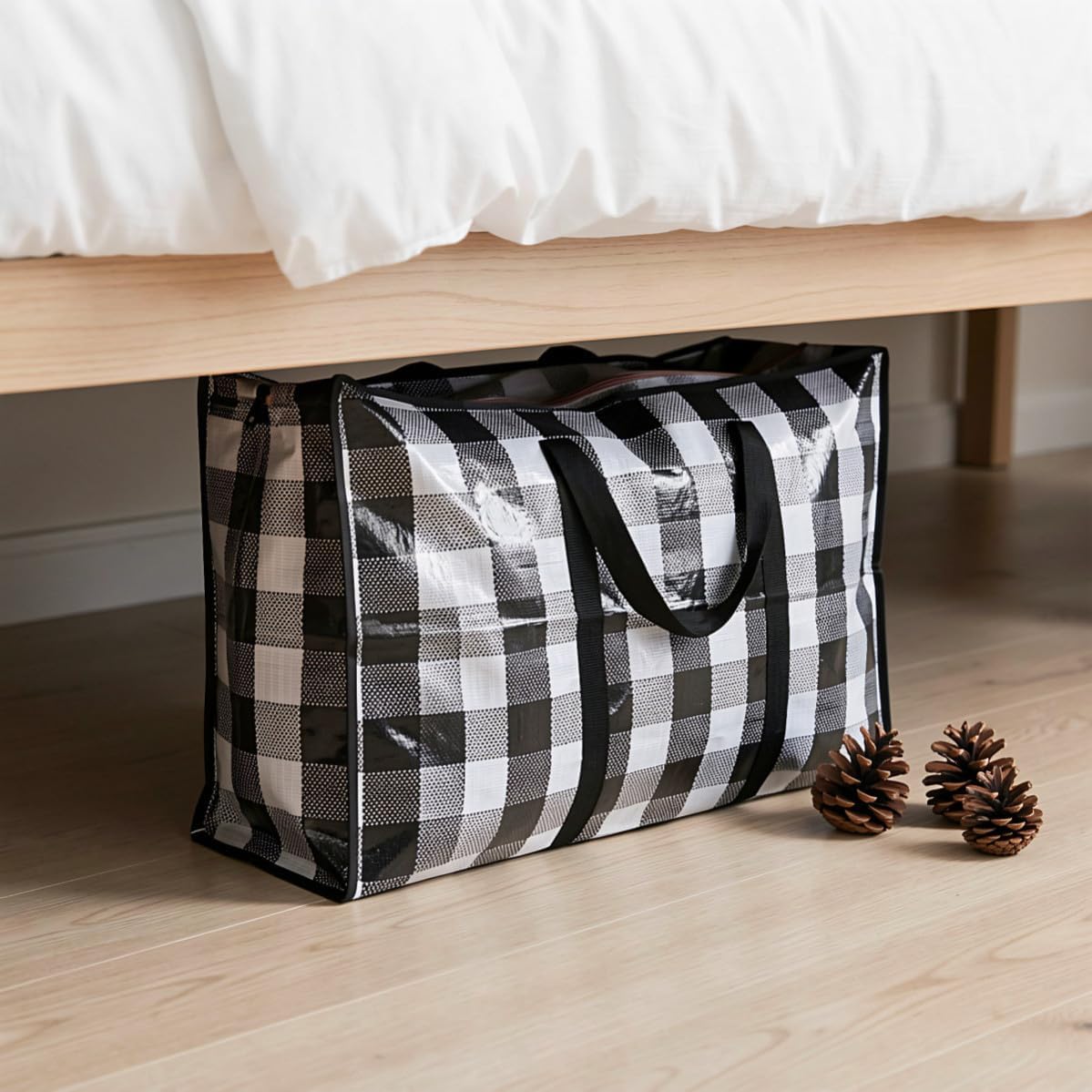2pcs Xmas Large Collapsible Christmas Bag with Double-head Zipper