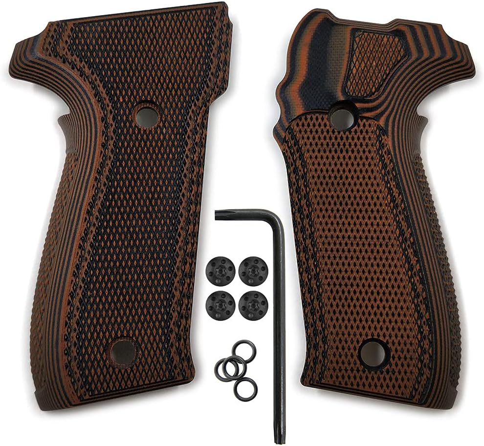 Cool Hand G10 Grips Replacement for Sig Sauer P226, Black Gun Grips Screws Included, Aggressive Checkered Texture, Thickness 7/10"，not for a Sig P229