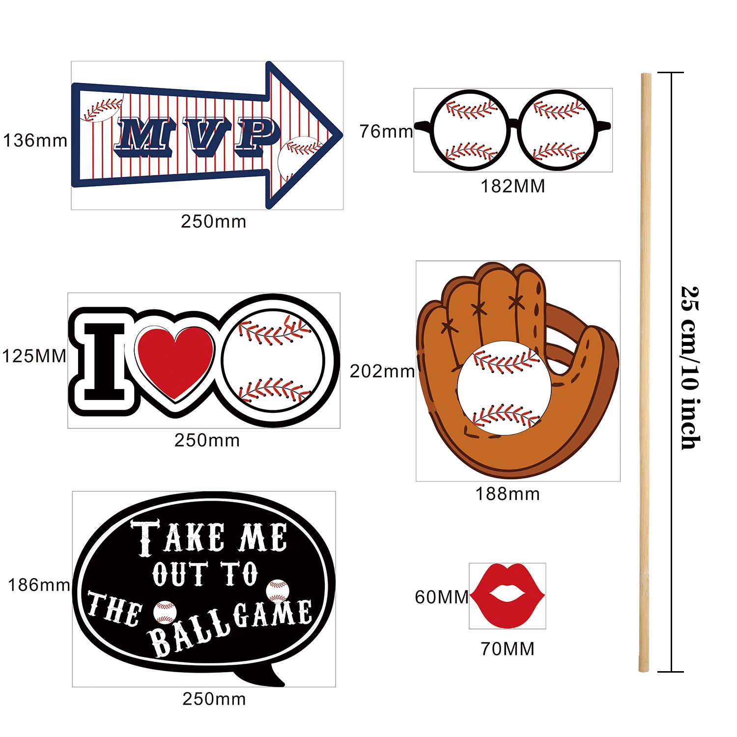 Amazon.com: 24 Pieces Baseball Photo Booth Props Kit Baseball Theme Party  Birthday Party Supplies for Adults Kids : Home & Kitchen